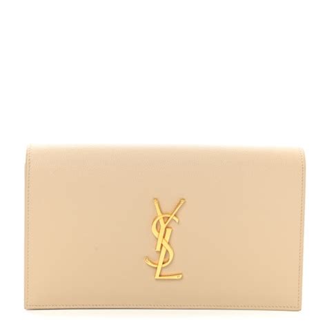 nude ysl clutch|SAINT LAURENT Grain De Poudre Classic Monogram .